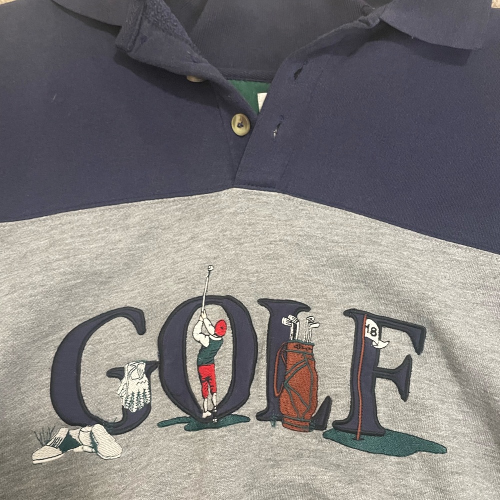 XL Embroidered GOLF POLO Sweater - Picture 2 of 4